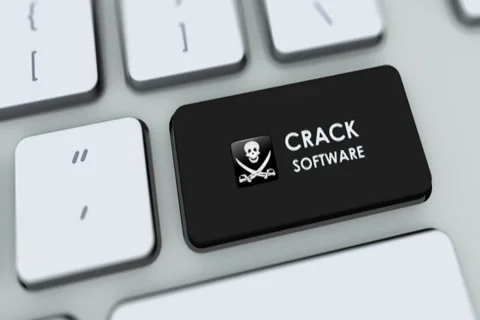 Crack Software button on computer keyboard. Key is pressed, click for HD Stock Footage 35648938