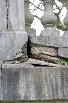 A Crack in a Stone Facade Stock Photos