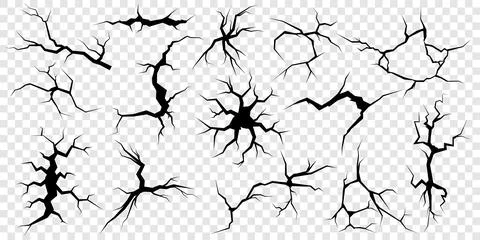 Crack texture. 3d ground, earthquake split or damage fissure, dry earth effec Stock Illustration