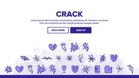 Crack Things Landing Header Vector イラスト素材