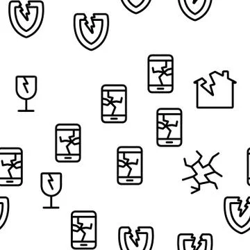 Crack Things Vector Seamless Pattern Stock Illustration