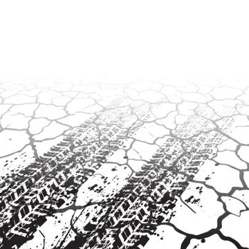 Crack tire tracks Stock Illustration