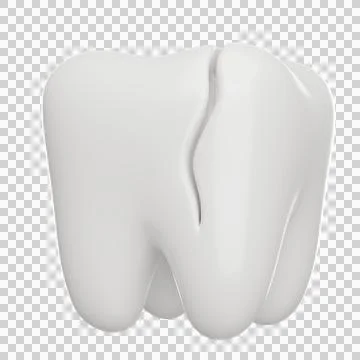 Crack tooth 3D icon Stock Illustration