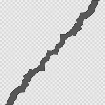 Crack on transparent background in flat style Stock Illustration