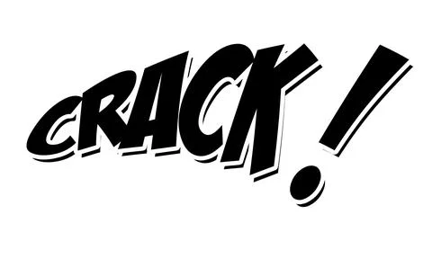 Crack! Vector comic speech bubble effect. Stock Photos