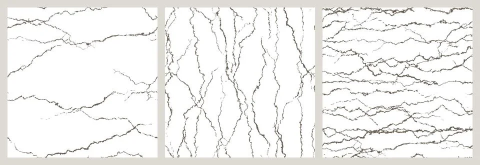 Crack vector seamless pattern set. Grunge urban graphic repeatable backdrop.. Stock Illustration