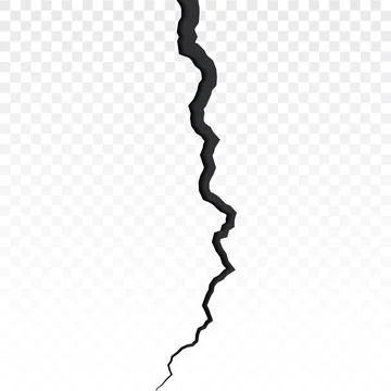 Crack vector wall line effect. Ground broken cracked wall earthquake isolated Stock Illustration