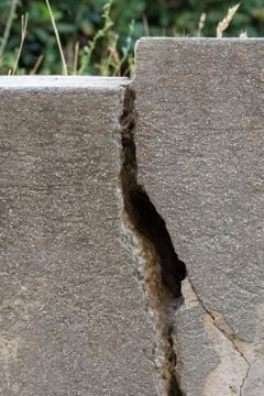 Crack in the wall of a building, drought Stock Photos