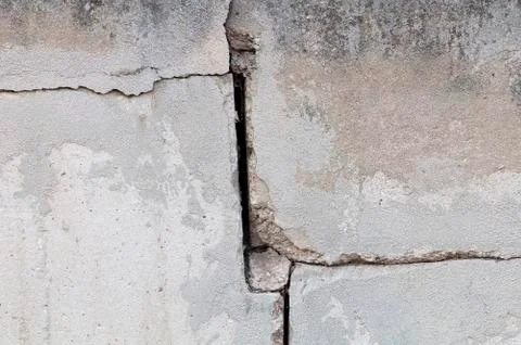 Crack in the wall of a building, drought  Stock Photos