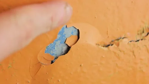 Crack in the wall close-up. Cracked wall plaster and paint. Stock Footage 173326601