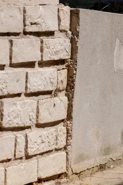 Crack in the wall, drought Foto stock