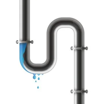 Crack in water pipe Stock Illustration