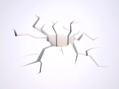 Crack on white surface Stock Illustration