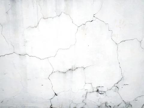 Crack on white wall Stock Photos