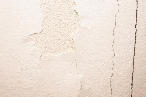 Crack in the white wall. Stock Photos