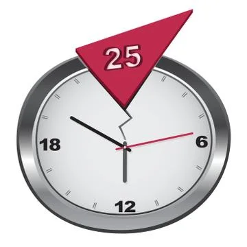 Cracked 25-hour clock イラスト素材