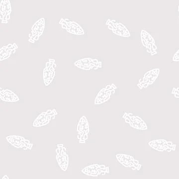Cracked amphora line vector seamless pattern Stock Illustration