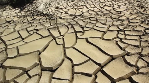 Cracked and dried desert streambed Stock Footage 5736600