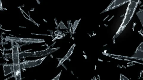 Cracked and Shattered glass with slow motion. Alpha Stock Footage