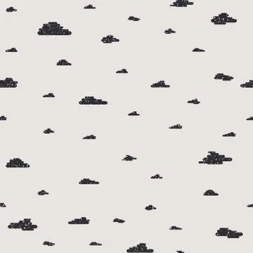 Cracked black cloud seamless pattern. Textile or wrapping paper. Stock Illustration