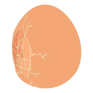 Cracked boiled egg icon, isometric style Stock Illustration
