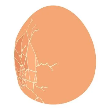 Cracked boiled egg icon, isometric style Stock Illustration
