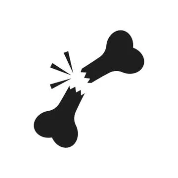 Cracked bone icon isolated on clean background. Vector illustration. Stock Illustration