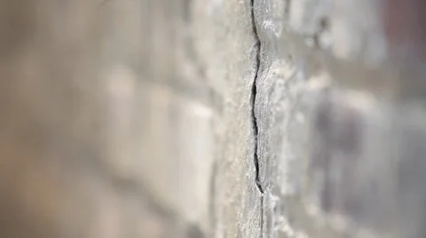 Cracked brick wall Stock Footage 33755154