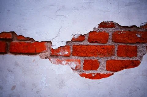 Cracked brick wall texture background Stock Photos