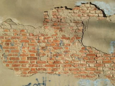 Cracked bricks wall Foto stock