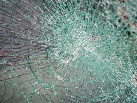 Cracked broken windshield from an accident Stock Photos