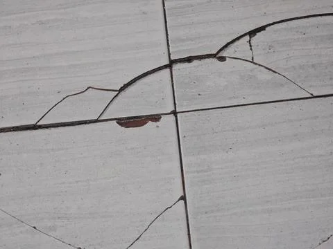 Cracked Ceramic Floor Tile Damage Texture Photos