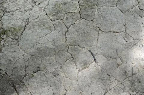 Cracked clay gray surface Foto stock