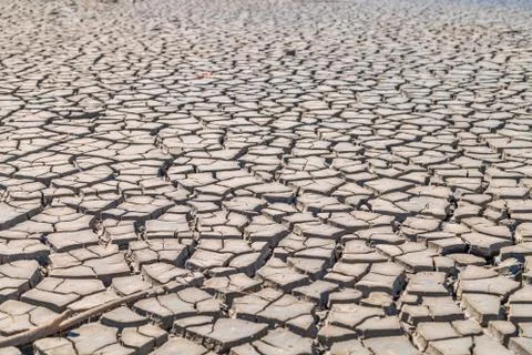 Cracked clay soil Stock Photos
