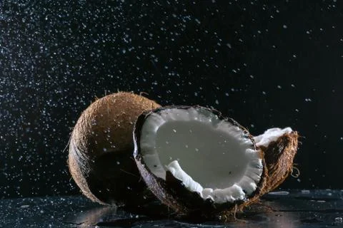 Cracked coconut Stock Photos