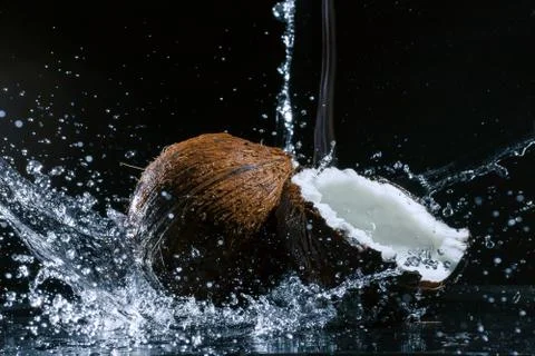 Cracked coconut 스톡 사진