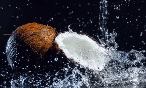 Cracked coconut Stock Photos