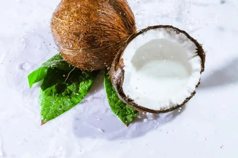 Cracked coconut Stock Photos