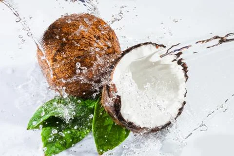 Cracked coconut Stock Photos
