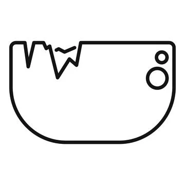 Cracked coconut shell half line art icon Illustrazione stock