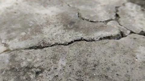 Cracked concrete surfaces caused by very hot weather Видео 313645679