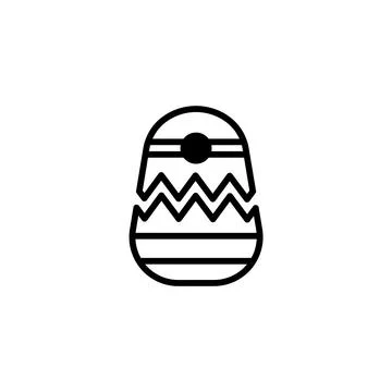 Cracked decorative easter egg symbol design illustration for spring holiday.. Stock Illustration