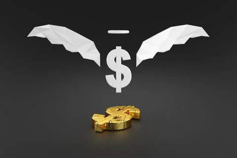 Cracked dollar sign. 3D rendering. Stock Illustration