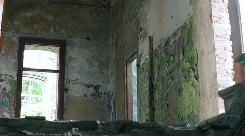 Cracked doors, broken Windows, old buildings Video stock 57325125