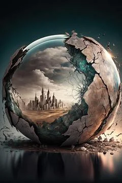 Cracked driftglobe Stock Illustration