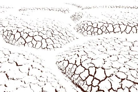 Cracked Dry Earth Texture Abstract Arid Landscape with Deep Fissures Stock Illustration
