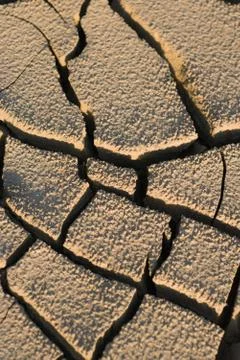 Cracked dry soil, full frame Stock Photos