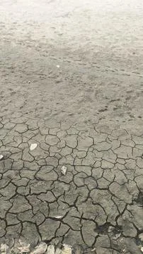 Cracked Dry Soil Ground Background representing Drought and Climate Change Stockfoto's