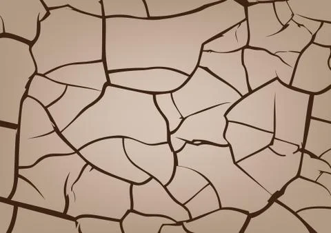 Cracked earth background, vector texture Stock Illustration
