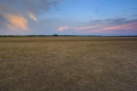 Cracked earth, desertification process, La Pampa Province, Patagonia, Argen.. Stock Photos